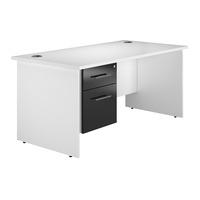 Reflections Panel End Rectangular Desk with Single Pedestal Black Gloss 120cm Professional Assembly Included