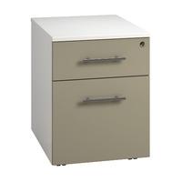 reflections 2 drawer low mobile pedestal stone grey professional assem ...