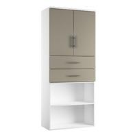 reflections 2 door 2 drawer combination cupboard stone grey self assem ...