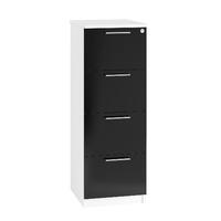 Reflections 4 Draw Filing Cabinet Black Gloss Self Assembly Required