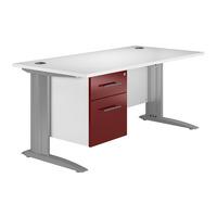 reflections cantilever premium rectangular desk with single pedestal b ...