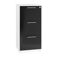 Reflections 3 Draw Filing Cabinet Black Gloss Professional Assembly Included