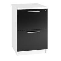 Reflections 2 Draw Filing Cabinet Black Gloss Professional Assembly Included