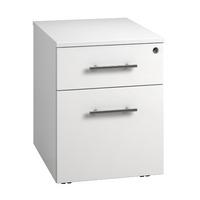 Reflections 2 Drawer Low Mobile Pedestal White Gloss Self Assembly Required