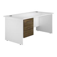 Reflections Panel End Rectangular Desk with Single Pedestal Dark Olive 120cm Professional Assembly Included