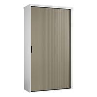 Reflections Tall Tambour Storage Unit Stone Grey Professional Assembly Included