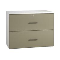 Reflections 2 Draw Side Filing Cabinet Stone Grey Professional Assembly Included