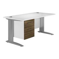 reflections cantilever premium rectangular desk with single pedestal d ...