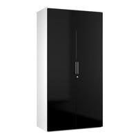 Reflections 2 Door Tall Storage Unit Black Gloss Professional Assembly Included