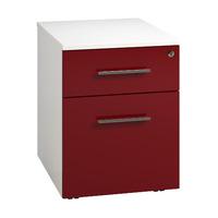 Reflections 2 Drawer Low Mobile Pedestal Burgundy Self Assembly Required