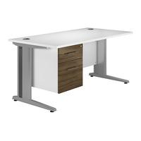 reflections cantilever deluxe rectangular desk with single pedestal da ...