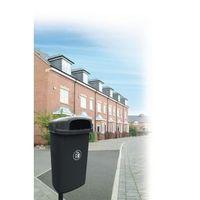 regent hooded wall or post mounted litter bin post not included black