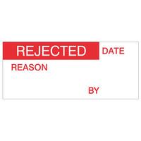 rejected labels red on nylon cloth 38 x 15mm pack of 140