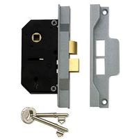 rebated 785mm mortice door lock 2 lever satin