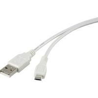 Renkforce 1364918 USB 2.0 Connection Cable A / Micro-B White 1m