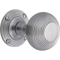 Reeded Mortice Knob Satin Chrome