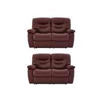 relax station cozy pair of 2 seater leather power recliner sofas