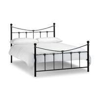 rebecca bed frame in satin black and antique gold double