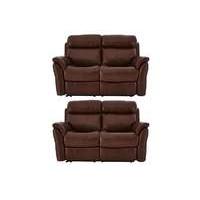 Relax Station Revive Pair of 2 Seater Leather Power Recliner Sofas