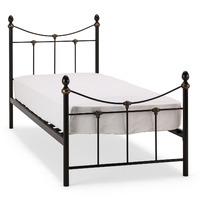 rebecca bed frame in satin black and antique gold single