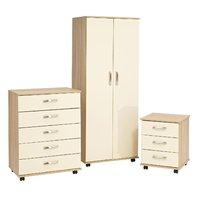 regal cocobola 2 door wardrobe 5 drawer chest and 3 drawer bedside set ...