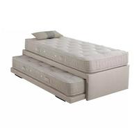 relyon upholstered guest bed in mocha with mattresses single x 1 open  ...