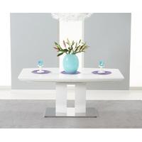 reno 160cm white high gloss extending dining table