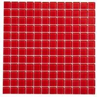 Red Glass Mosaic Tile (L)300mm (W)300mm
