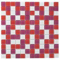 Red Glass Mosaic Tile (L)300mm (W)300mm