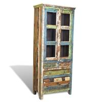 reclaimed wood bookshelf bookcase 5 drawers 2 doors