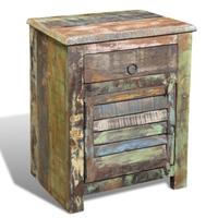 Reclaimed Wood Cabinet Multicolour End Table 1 Drawer 1 Door