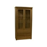 reno 100cm oak glazed display cabinet