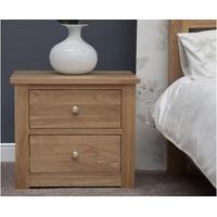 reno oak wide bedside chest