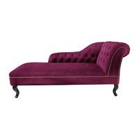 remo chesterfield chaise lounge in purple velvet and right armre