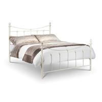 Rebecca Stone White Metal Bed  Single, Double or King