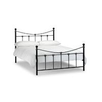 Rebecca Satin Black and Antique Gold Metal Bed  Single, Double or King