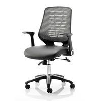 Relay Silver Leather Office Chair