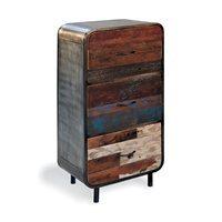 retro 3 drawer high dresser in recycled boat wood