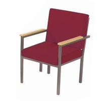 RECEPTION CHAIR WITH ARMS STEEL FRAME - BURGUNDY