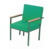 reception chair with arms steel frame green