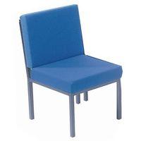 RECEPTION CHAIR NO ARMS STEEL FRAME -BLUE