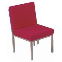 RECEPTION CHAIR NO ARMS STEEL FRAME - BURGUNDY