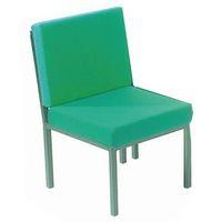 RECEPTION CHAIR NO ARMS STEEL FRAME - GREEN