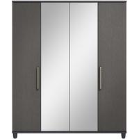 Regency Graphite Centre Mirrored Wardrobe - 4 Door