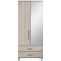 Regency Pine Cappucino Mirrored Gents Wardrobe - 2 Door 2 Drawer