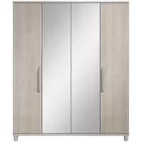 Regency Pine Cappucino Centre Mirrored Wardrobe - 4 Door