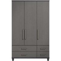 regency graphite gents wardrobe 3 door 4 drawer