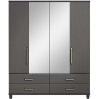 regency graphite centre mirrored gents wardrobe 4 door 4 drawer