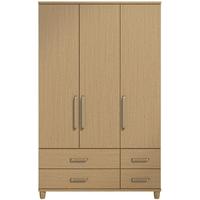 regency oak gents wardrobe 3 door 4 drawer