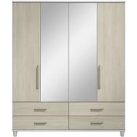 regency pine cappucino centre mirrored gents wardrobe 4 door 4 drawer